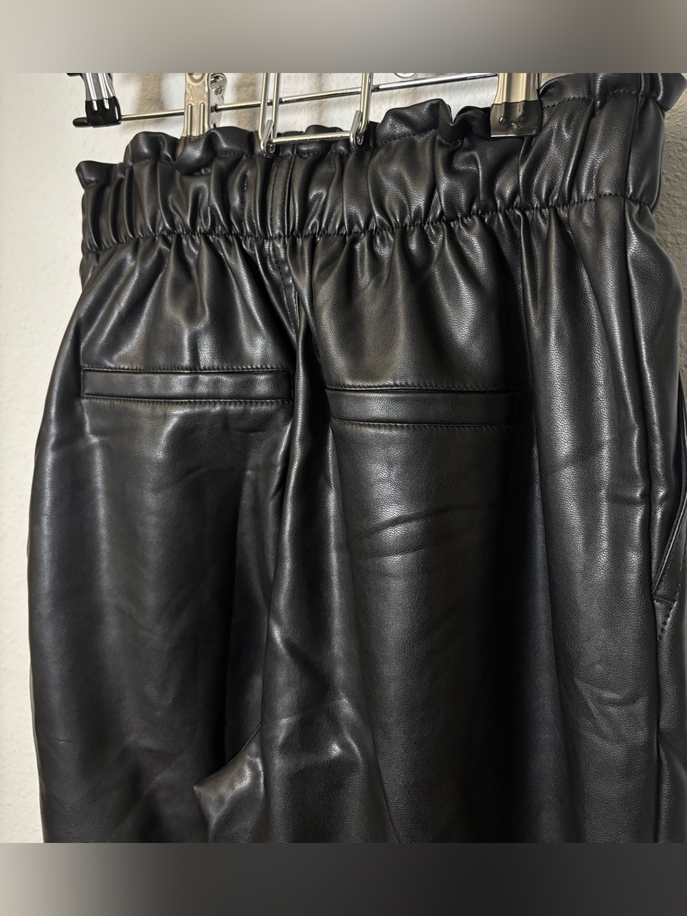 Abercrombie & Fitch Black Faux Leather Joggers - Picture 7 of 7